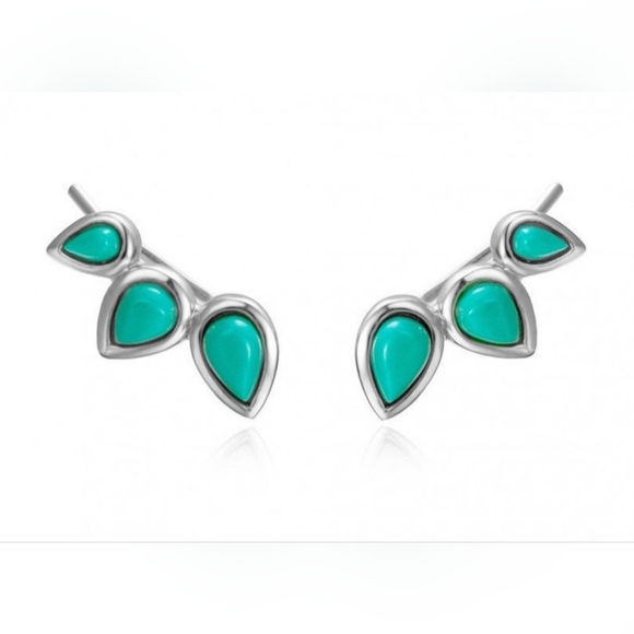 Turquoise Climber Earrings - Picture 2 of 3